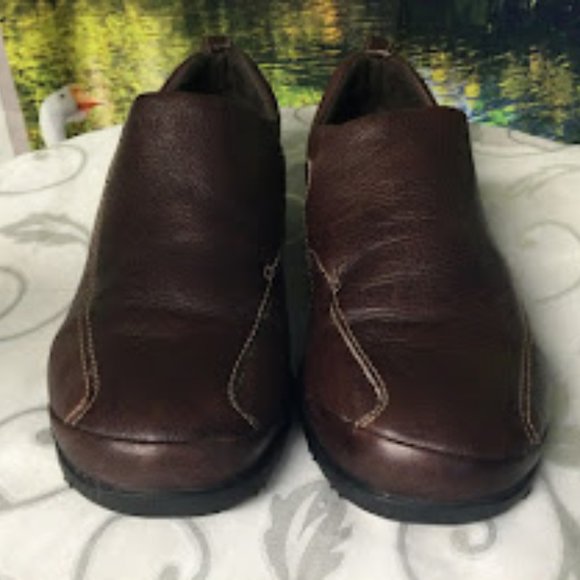 Rockport Women's Brown Leather Loafers Flat Slip-on Shoes - Picture 3 of 4